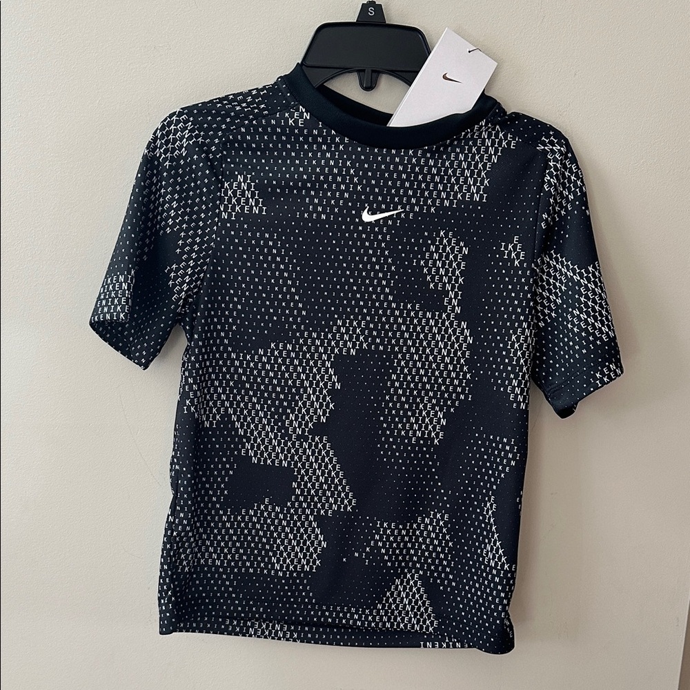 Nike Black & White Micro-Logo Youth Athletic Tee